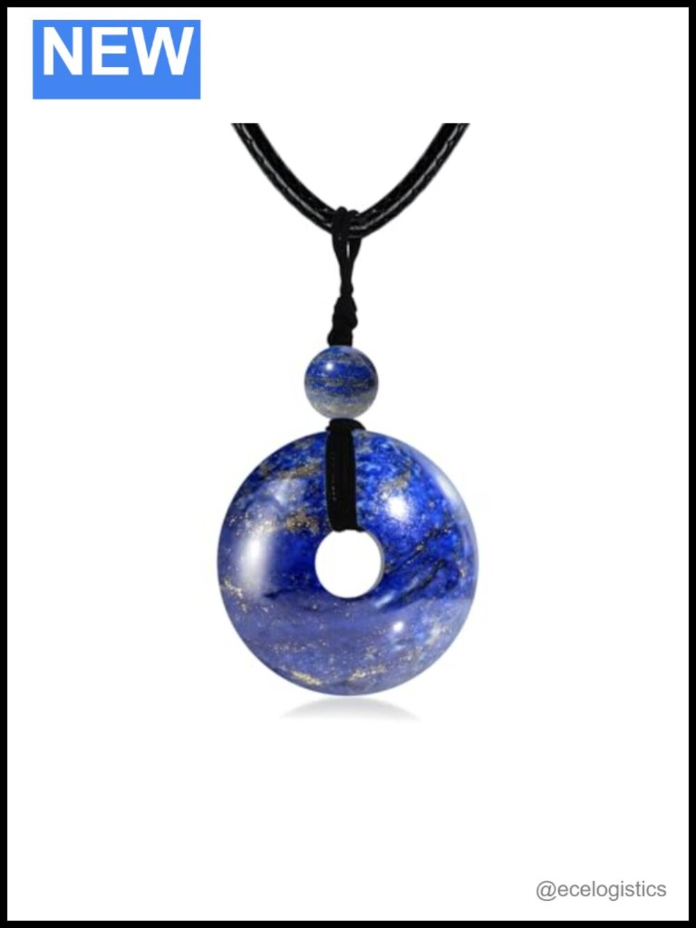 Stone Pendant Necklace Leather Rope Chain 18+2 in Minimalist Gemstone Jewelry